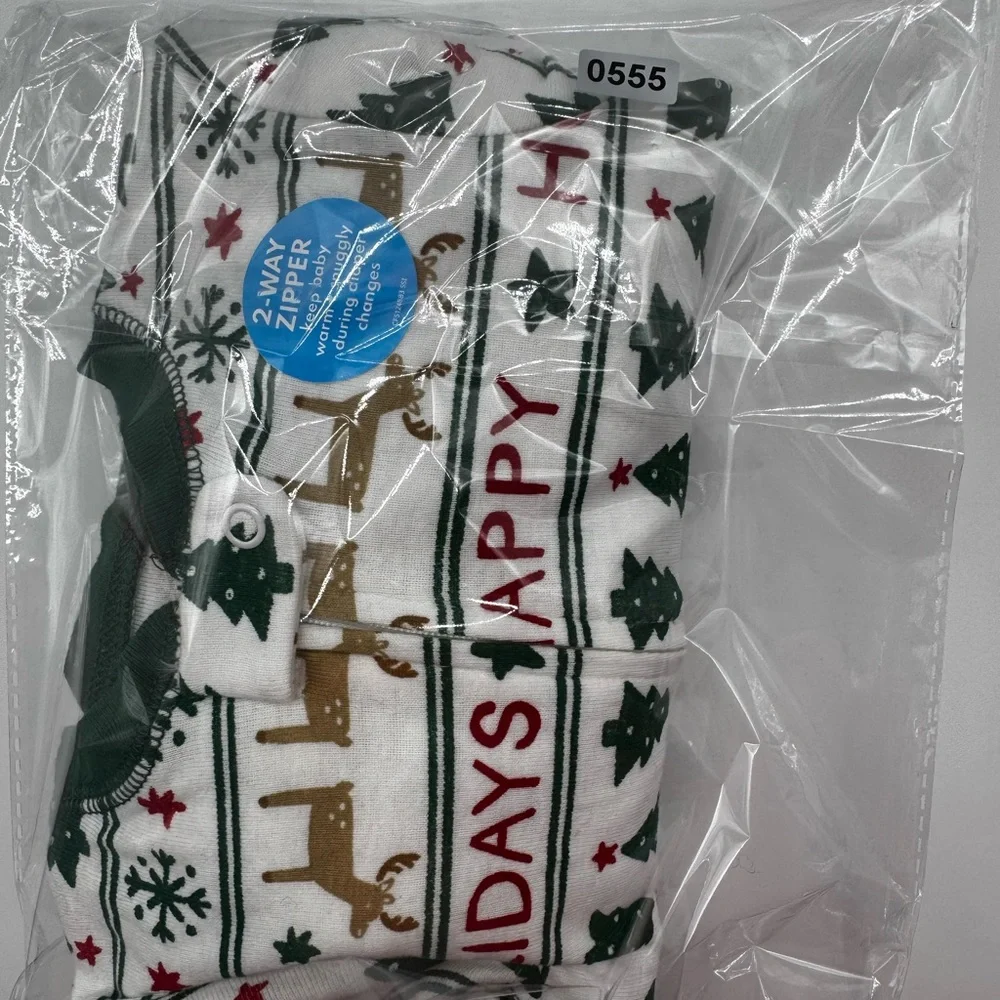 Carter's Festive Kids Footie Pajamas - Green,‎ White, and Red 18 mo